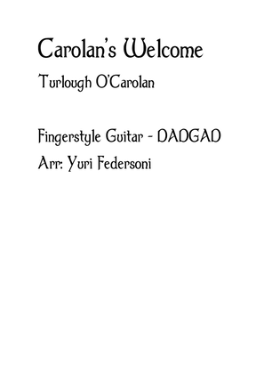 Book cover for Carolan's Welcome (Turlough O'Carolan) - Fingerstyle Guitar TAB (DADGAD)