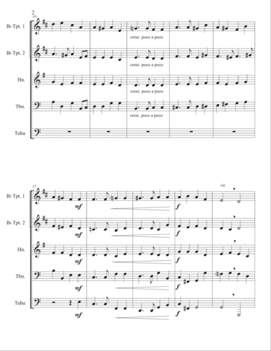 Melita: Reflection on a Familiar Hymn Tune Brass Ensemble scores gallery preview page 3