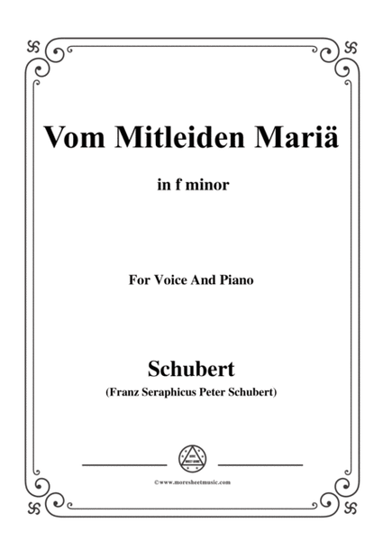 Schubert-Vom Mitleiden Mariä in f minor,for voice and piano image number null