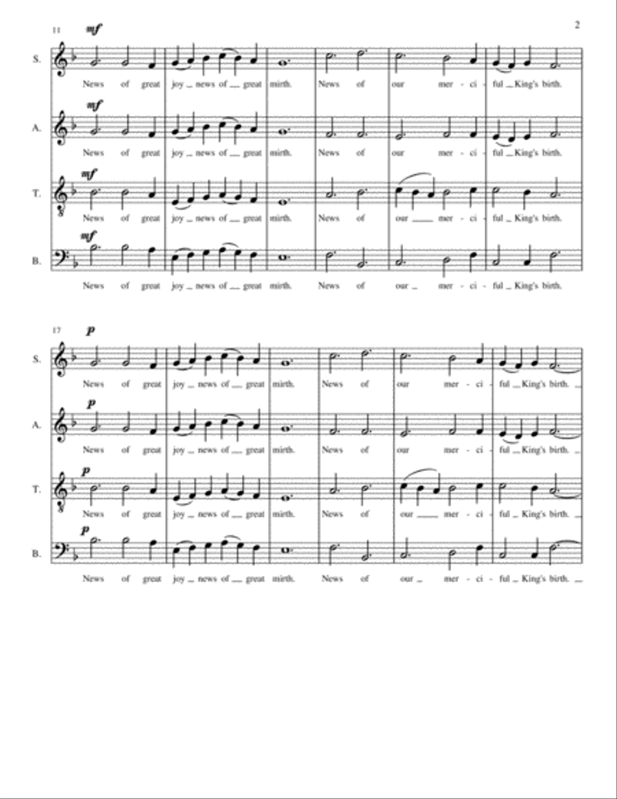 Sussex Carol Sussex Carol 4-Part scores gallery preview page 2