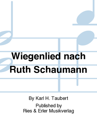 Book cover for Wiegenlied nach Ruth Schaumann