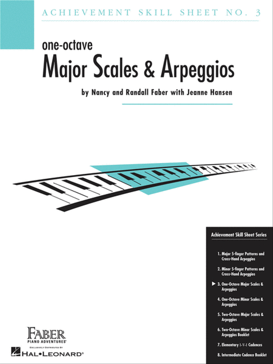 Achievement Skill Sheet No. 3: One-Octave Major Scales & Arpeggios Piano Method scores gallery preview page 1