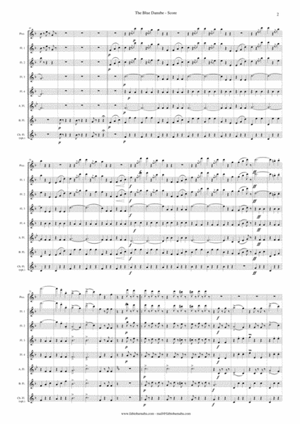 The Blue Danube (An der Shonen Blauen Donau) - Full Version for Flute Choir image number null