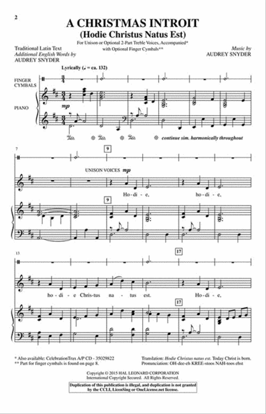 A Christmas Introit A Christmas Introit Unison Choir scores gallery preview page 2