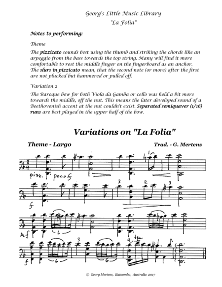 M. Marin - Mertens: "La Folia" Variations - cello solo