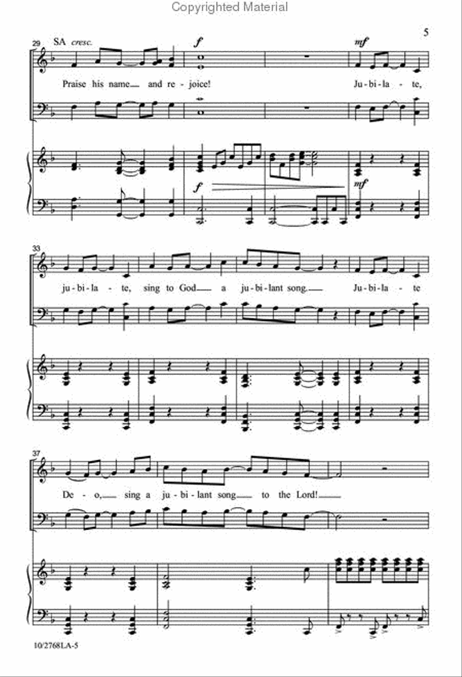 Jubilate, Sing to God 3-Part scores gallery preview page 5