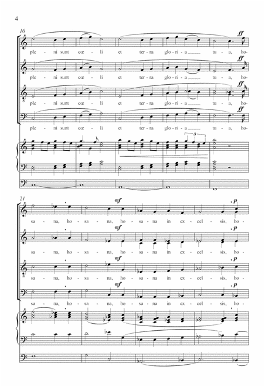 Sanctus et Benedictus from Missa Brevis 4-Part scores gallery preview page 4