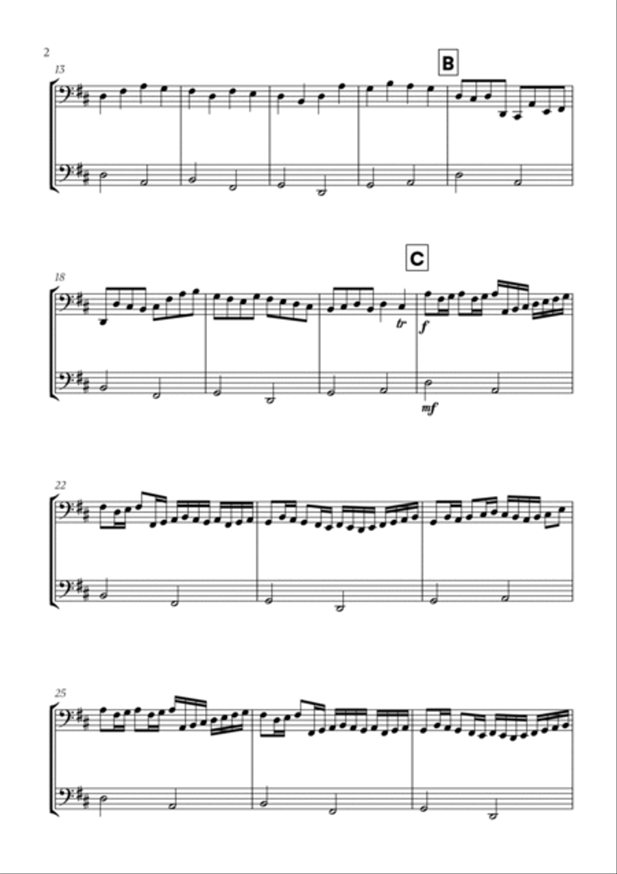 Johann Pachelbel - Canon in D (for Bassoon Duet) Woodwind Duet scores gallery preview page 2