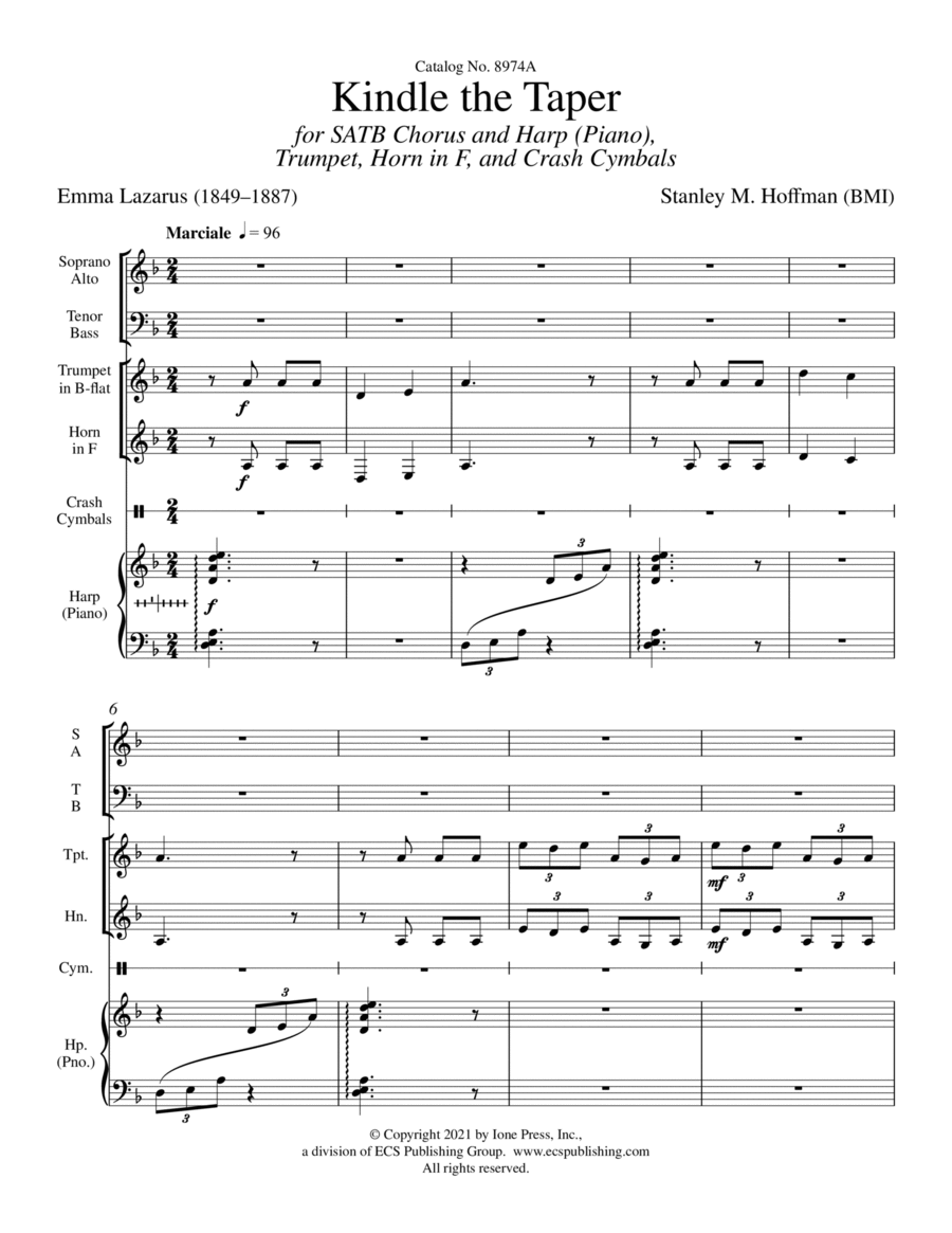 Kindle the Taper Choir scores gallery preview page 1