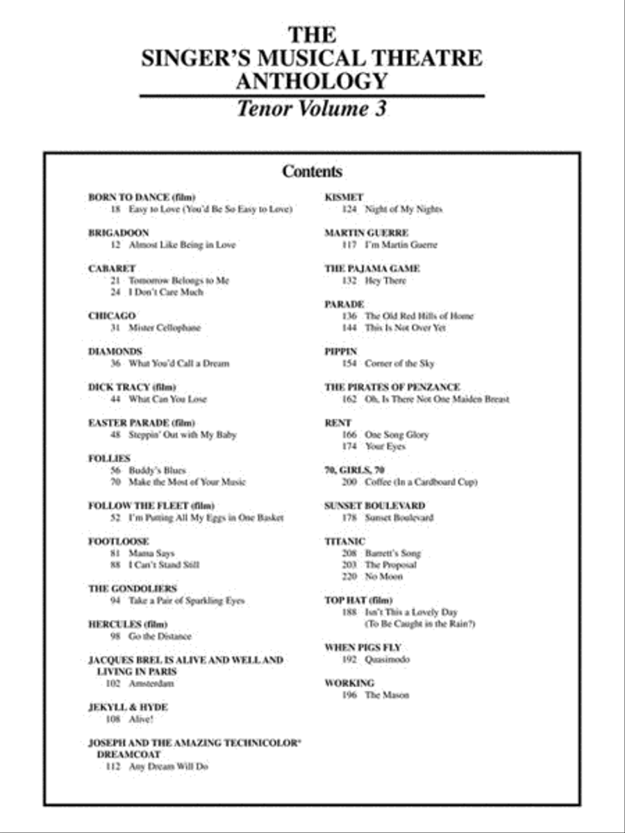 The Singer's Musical Theatre Anthology – Volume 3