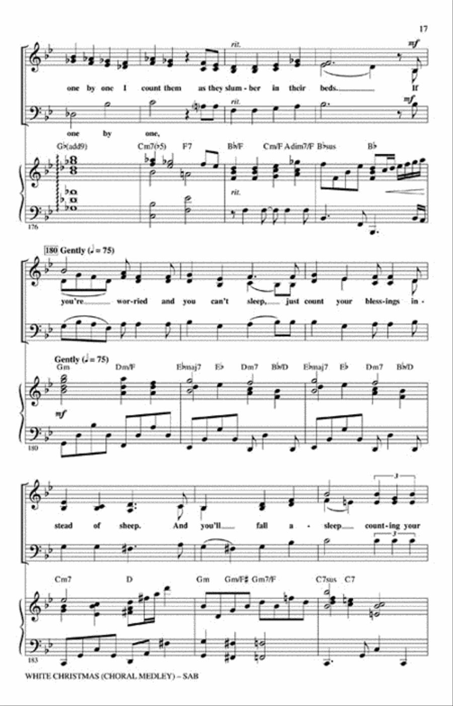 White Christmas (Choral Medley) 3-Part scores gallery preview page 4