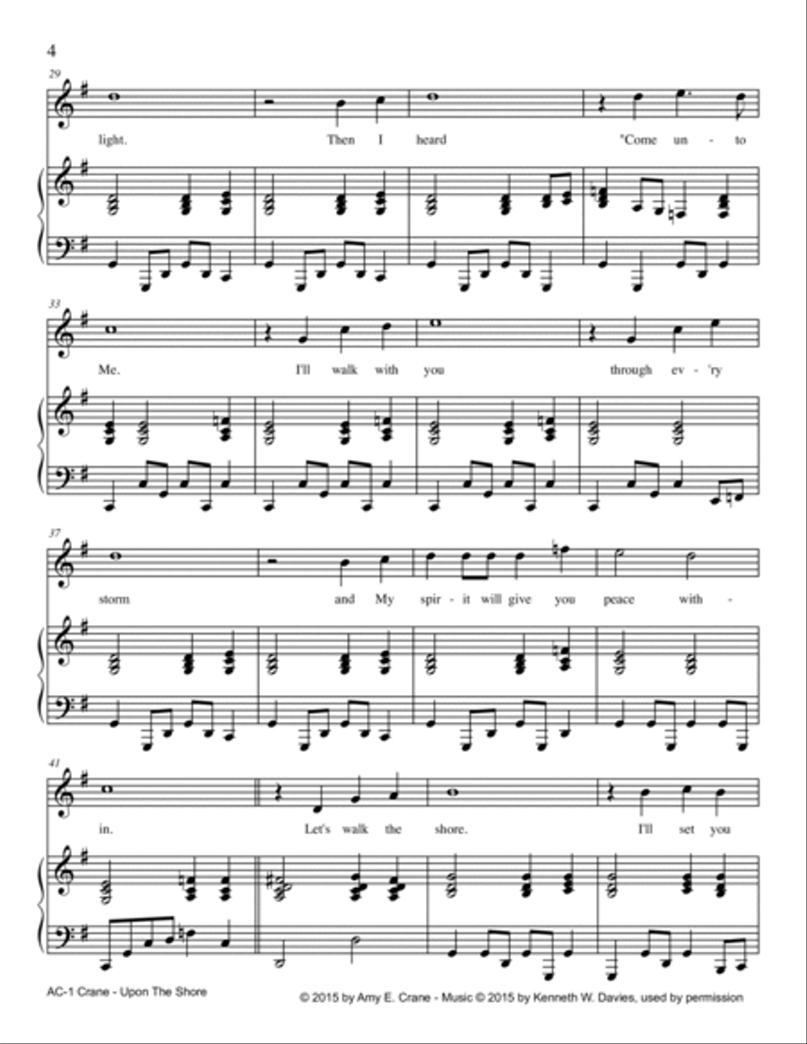 Upon the Shore Piano, Vocal, Guitar scores gallery preview page 4