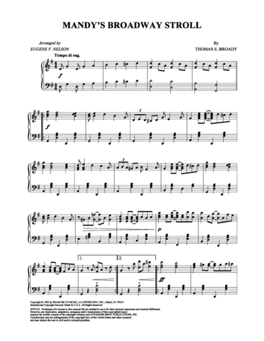 Mandy's Broadway Stroll Piano Solo scores gallery preview page 1