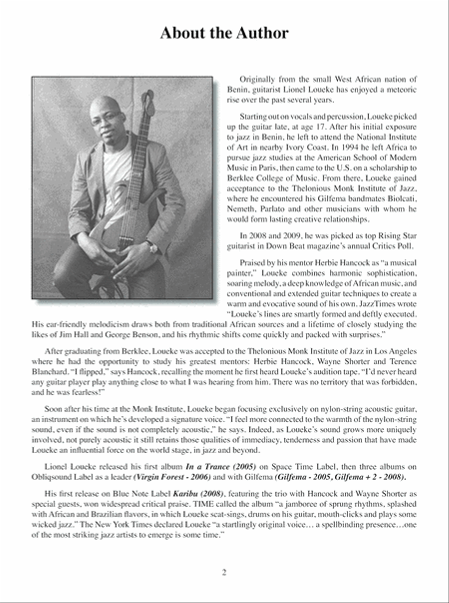 Lionel Loueke Original Compositions Electric Guitar scores gallery preview page 3