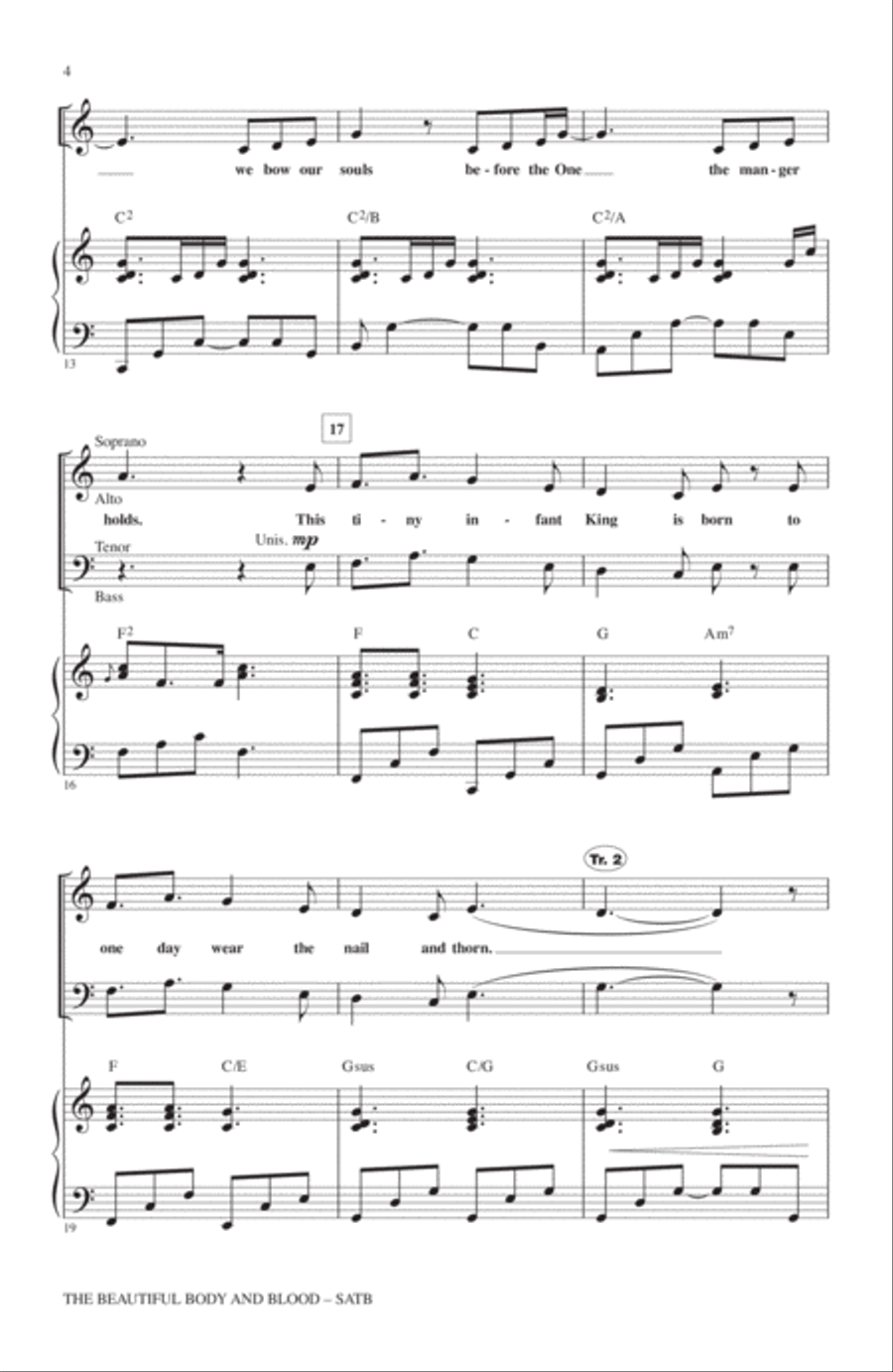 The Beautiful Body And Blood 4-Part scores gallery preview page 2