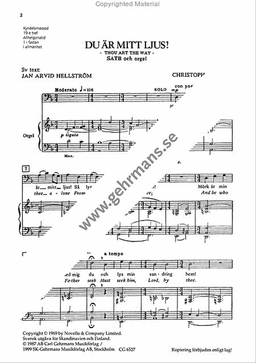 Du ar mitt ljus! 4-Part scores gallery preview page 2