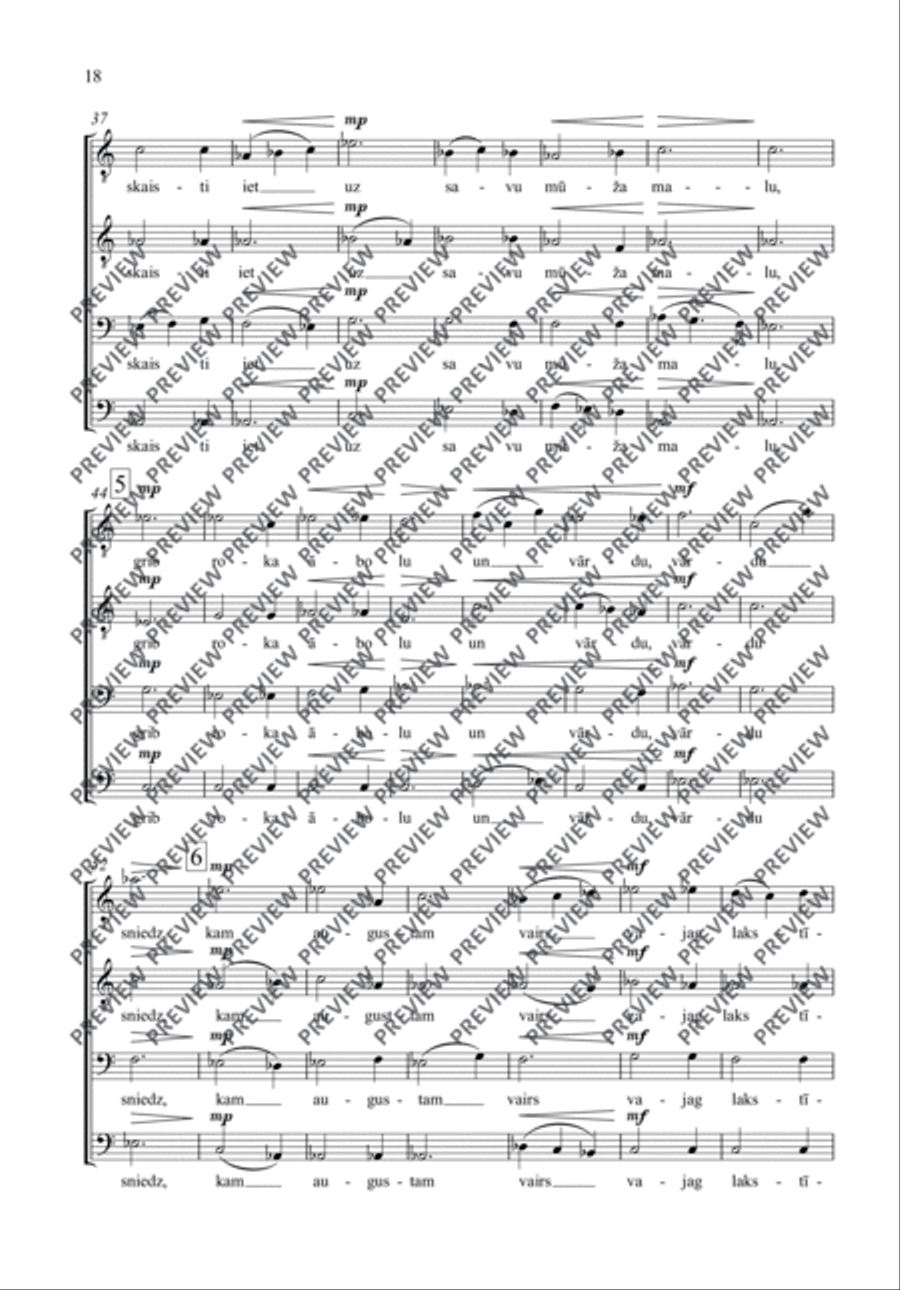 Trīs dziesmas (Drei Lieder ∙ Three Songs) Men's Choir scores gallery preview page 19