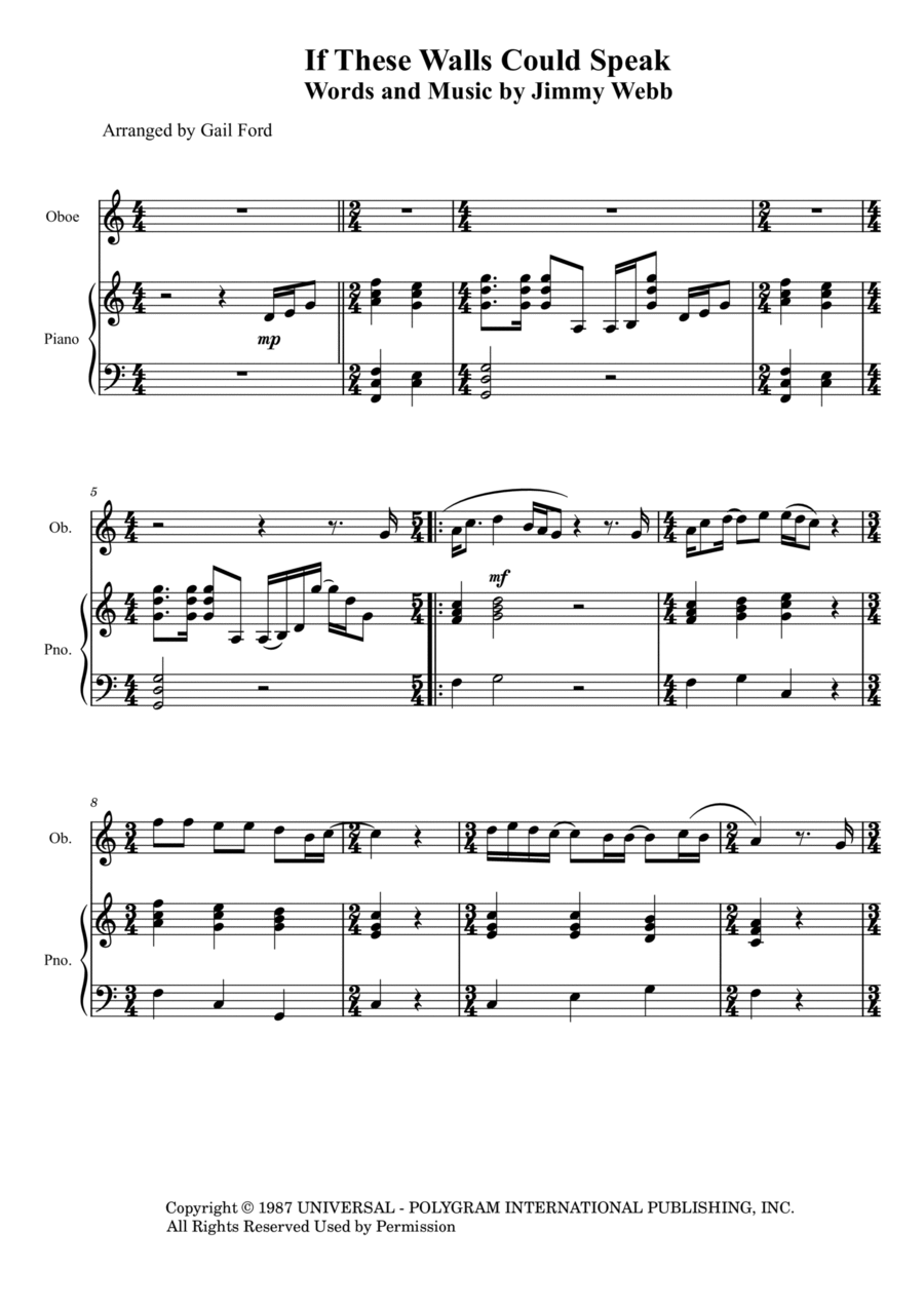 If These Walls Could Speak Piano scores gallery preview page 1
