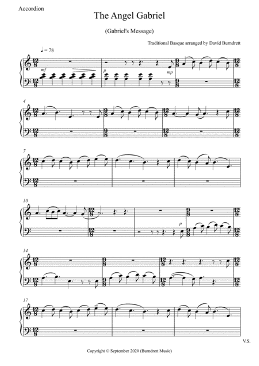 The Angel Gabriel for Accordion and Piano Piano scores gallery preview page 4