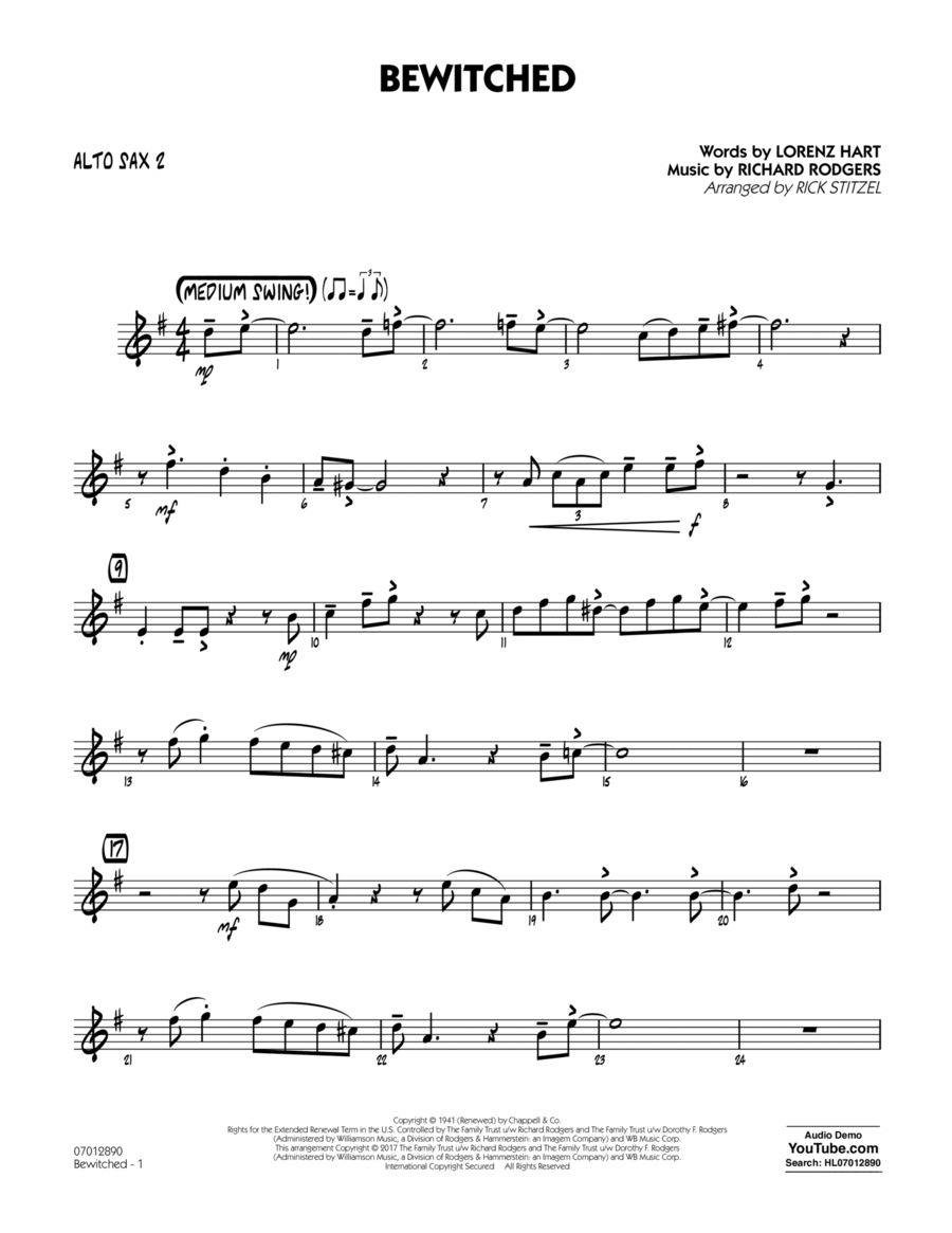 Bewitched - Alto Sax 2