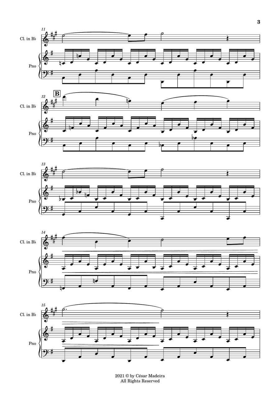 The Swan (Le Cygne) by Saint-Saens - Bb Clarinet and Piano (Full Score and Parts) B-Flat Clarinet scores gallery preview page 4