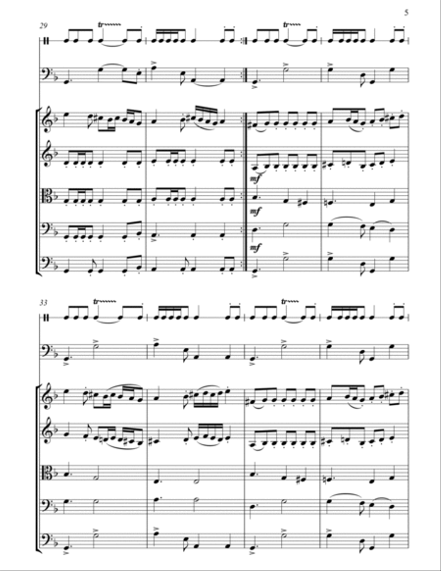 Shirto Horo-Traditional Bulgarian Dance for String Orchestra with optional parts for tambourine and String Orchestra scores gallery preview page 6