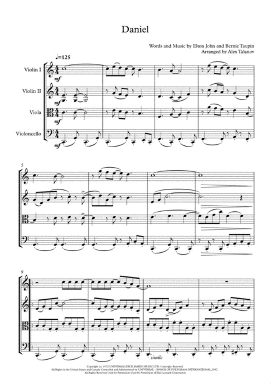 Daniel Daniel String Quartet scores gallery preview page 2