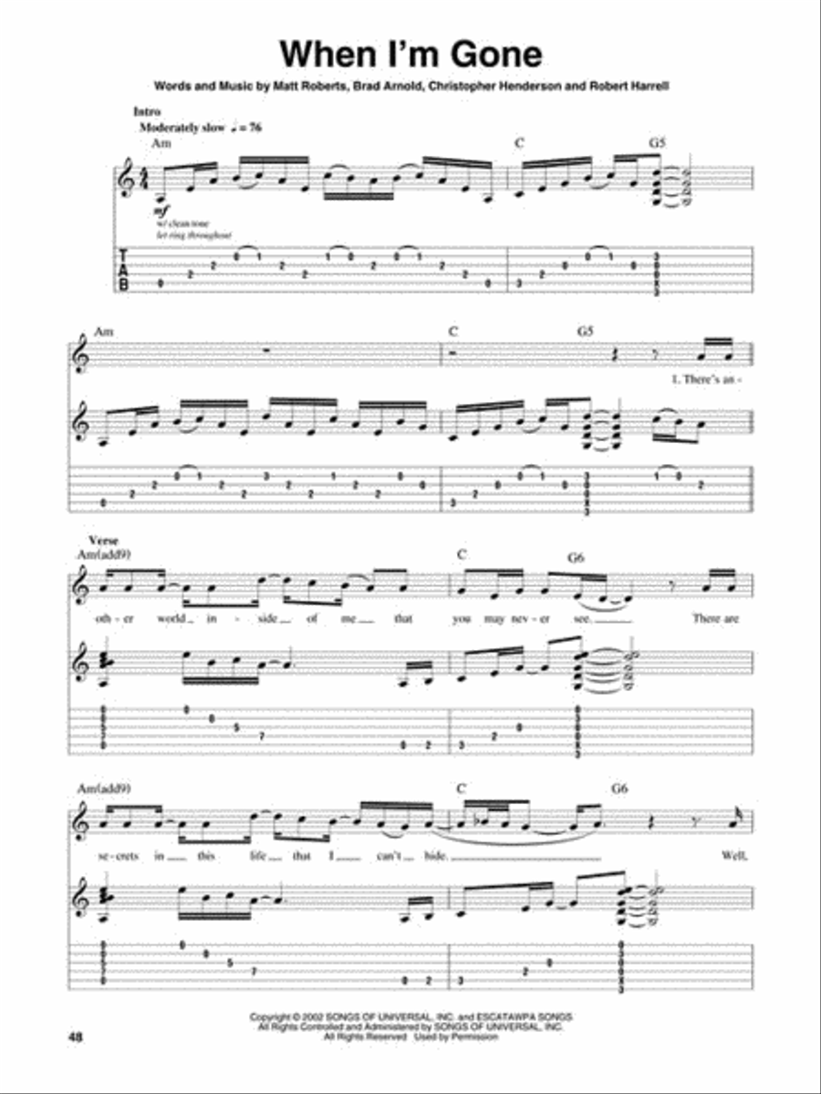 3 Doors Down Acoustic Guitar scores gallery preview page 6