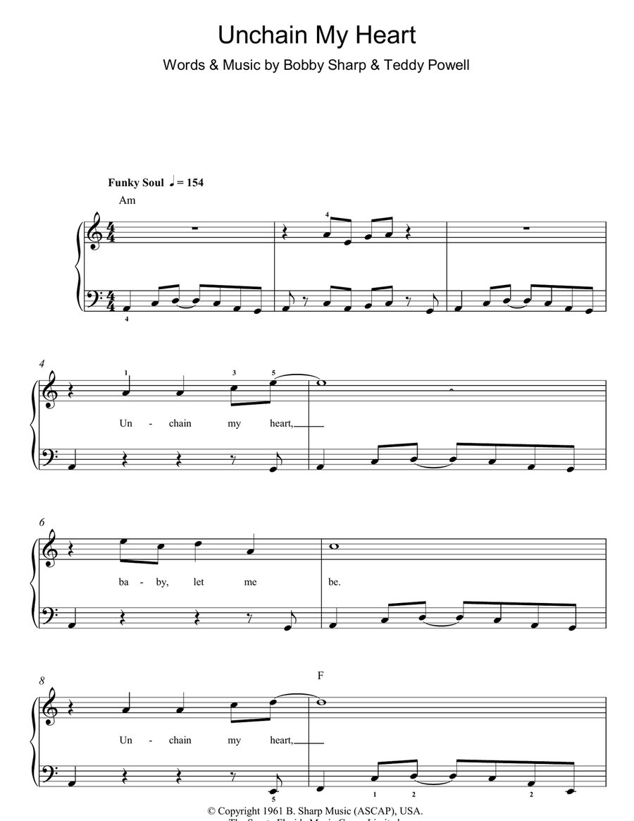 Unchain My Heart Unchain My Heart Easy Piano scores gallery preview page 1