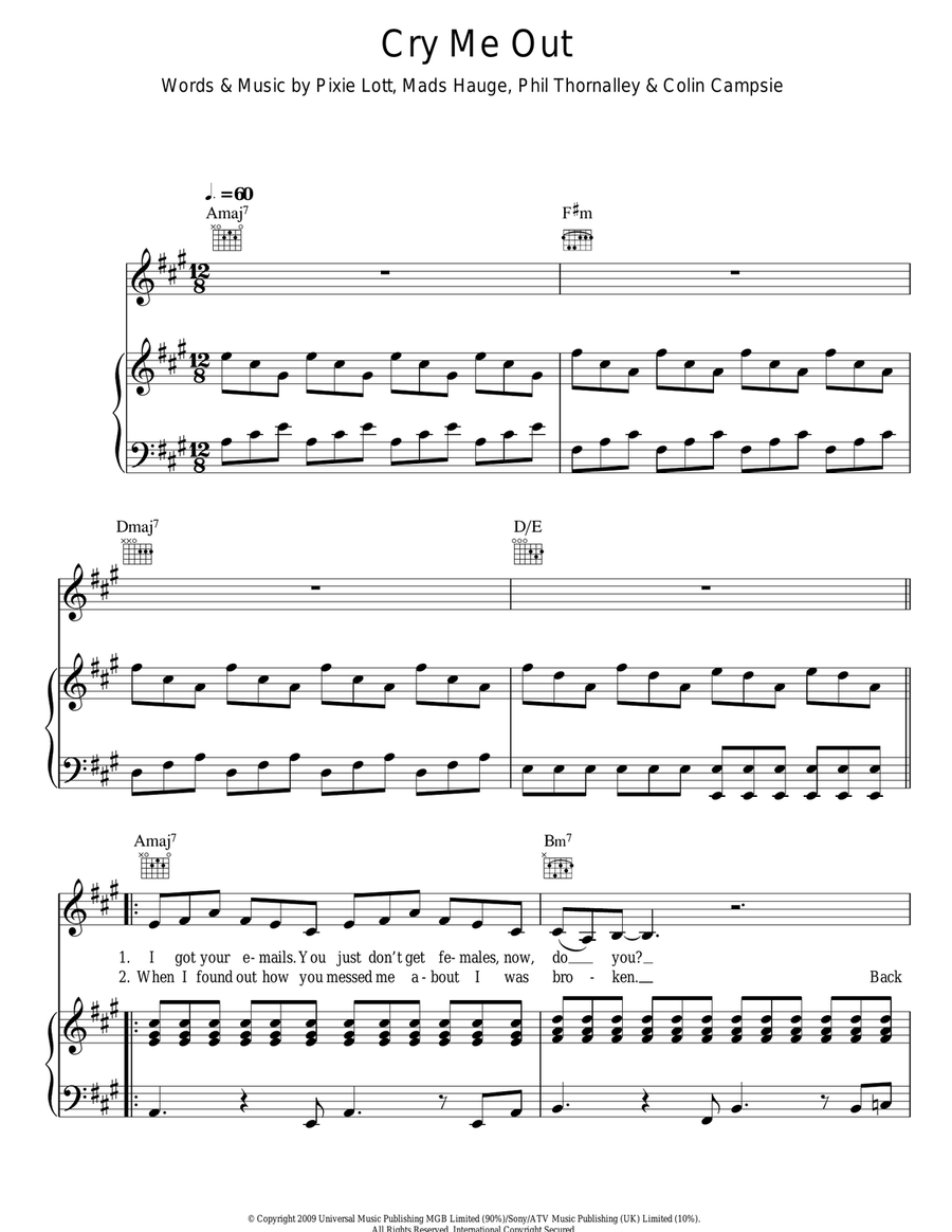Cry Me Out Acoustic Guitar scores gallery preview page 1