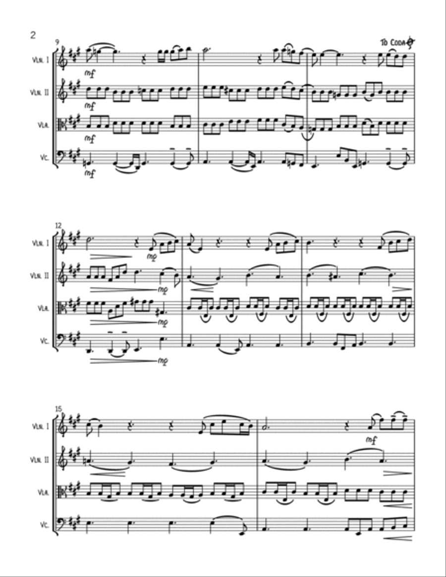 Happy Xmas (War Is Over) String Quartet scores gallery preview page 2