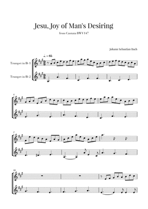 Bach - Jesu, Joy of Man's Desiring for 2 Trumpets