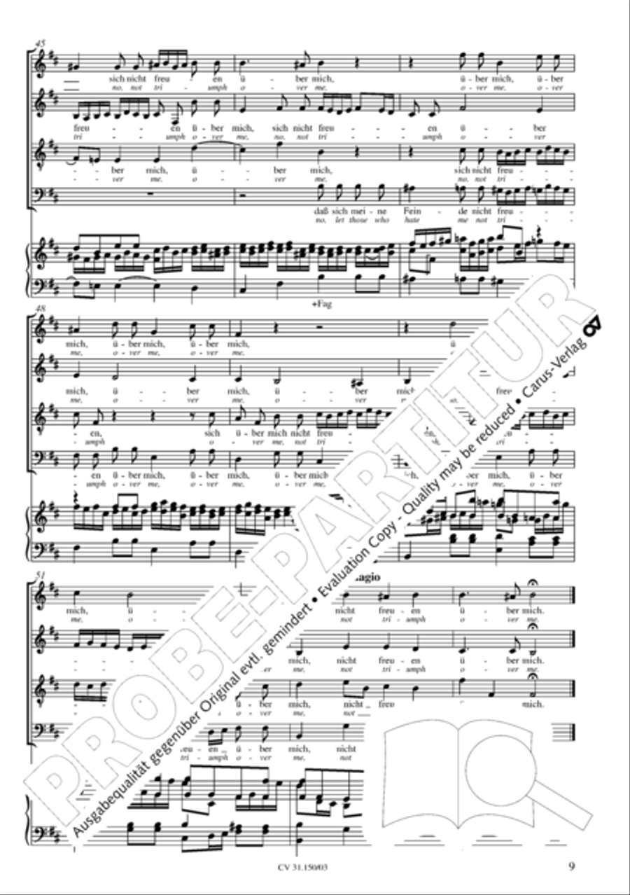 O my Lord, I long for thee (Nach dir, Herr, verlanget mich) 4-Part scores gallery preview page 10