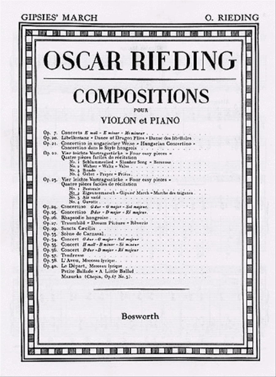 Oskar Rieding: Gypsies' March Op.23 No.2 Violin And Piano Violin Solo scores gallery preview page 1