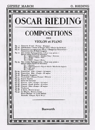Book cover for Oskar Rieding: Gypsies' March Op.23 No.2 Violin And Piano