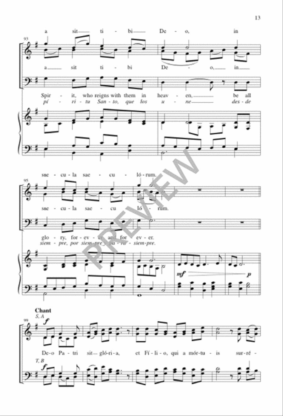 Ven, Creador, Espíritu Divino / Come, Spirit Blest, Creator God 4-Part scores gallery preview page 13