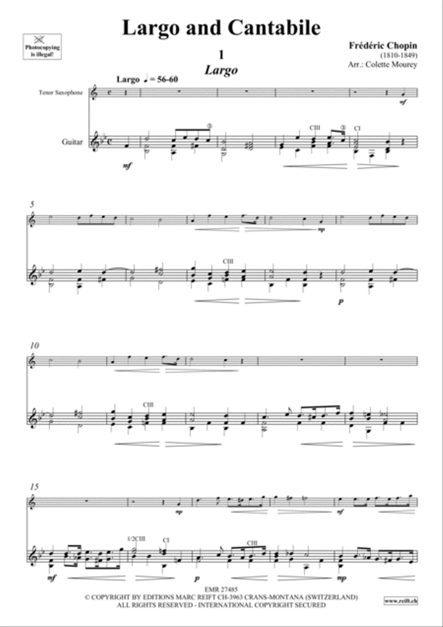 Largo and Cantabile Largo and Cantabile Tenor Saxophone scores gallery preview page 3
