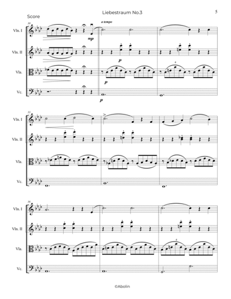 Liszt: Liebestraum S.541, No.3 - String Quartet image number null