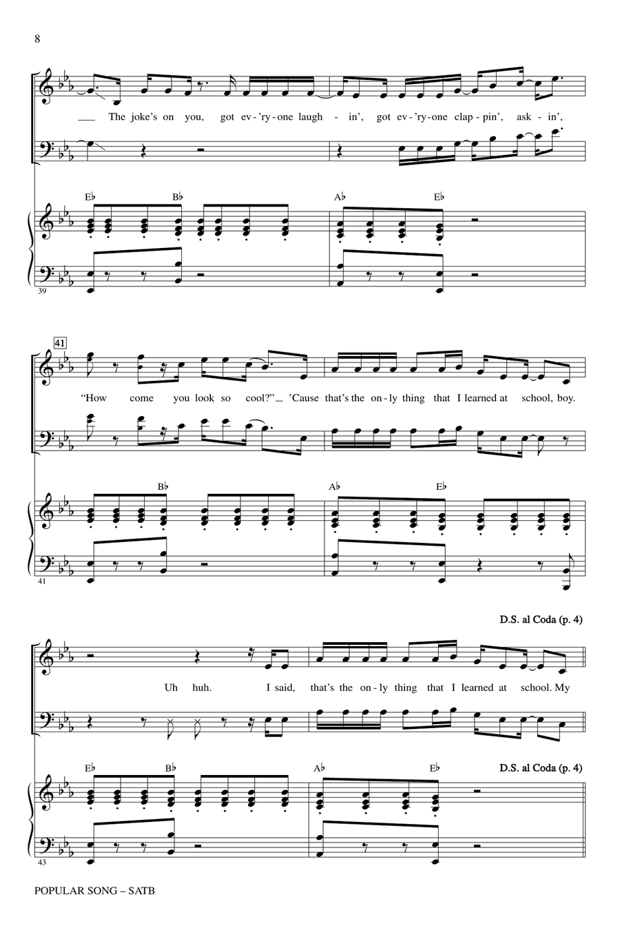 Popular Song 4-Part scores gallery preview page 7
