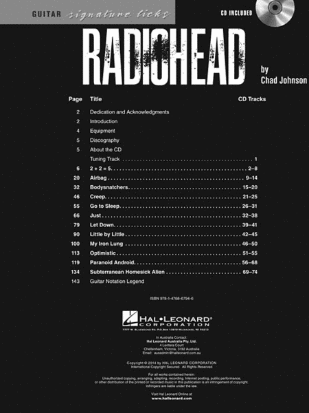 Radiohead - Guitar Signature Licks image number null