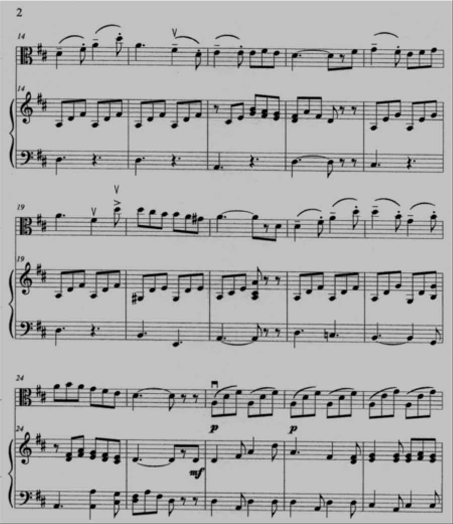 Variations on a Theme of Mozart for Young Violist and Piano Viola scores gallery preview page 6