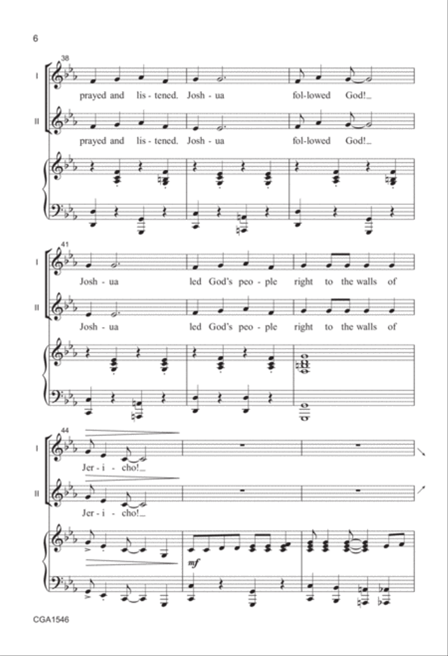 Joshua! Joshua! 2-Part scores gallery preview page 6