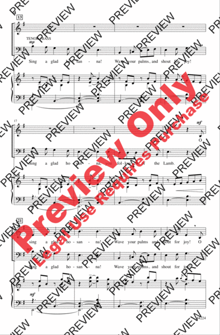 Sing a Glad Hosanna! Sing a Glad Hosanna! 4-Part scores gallery preview page 4