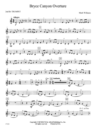 Bryce Canyon Overture: 2nd B-flat Trumpet
