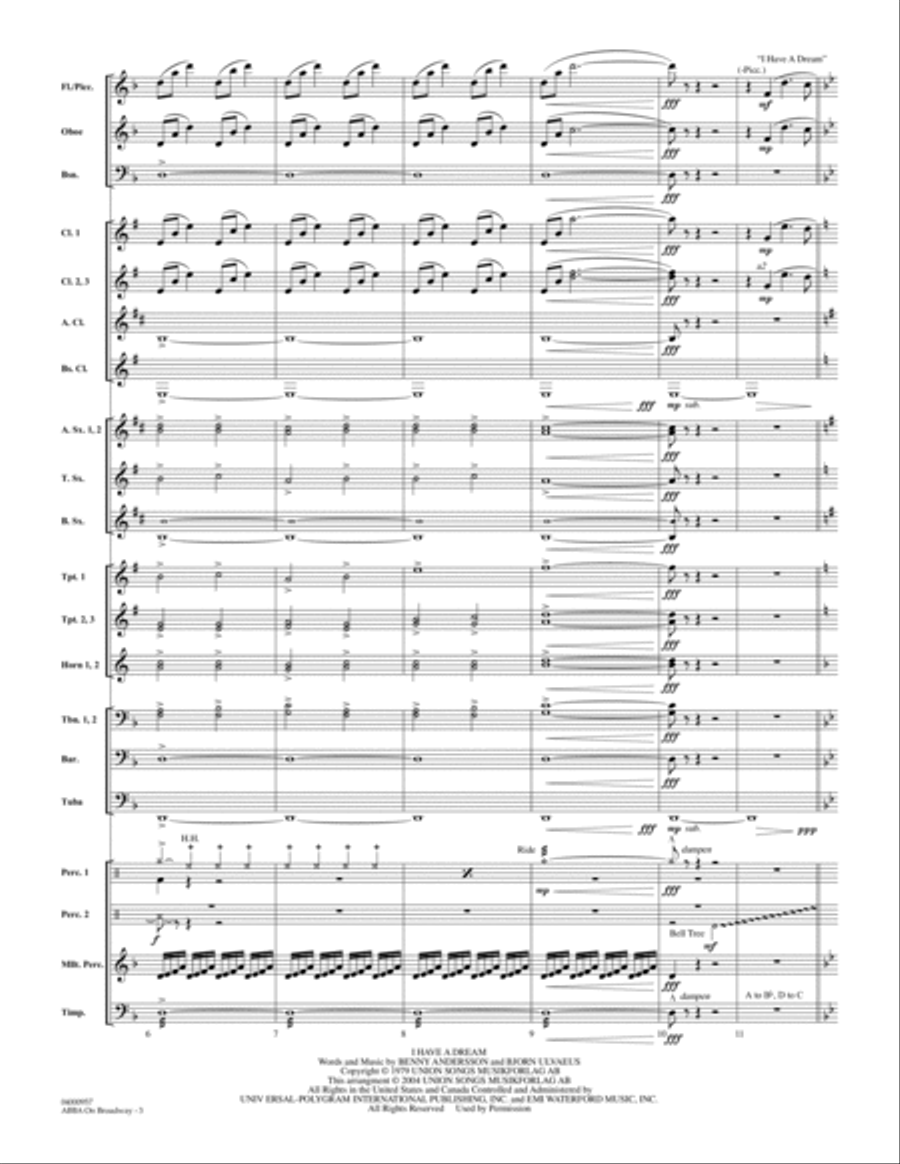 ABBA on Broadway (arr. Michael Brown) - Full Score Concert Band scores gallery preview page 3