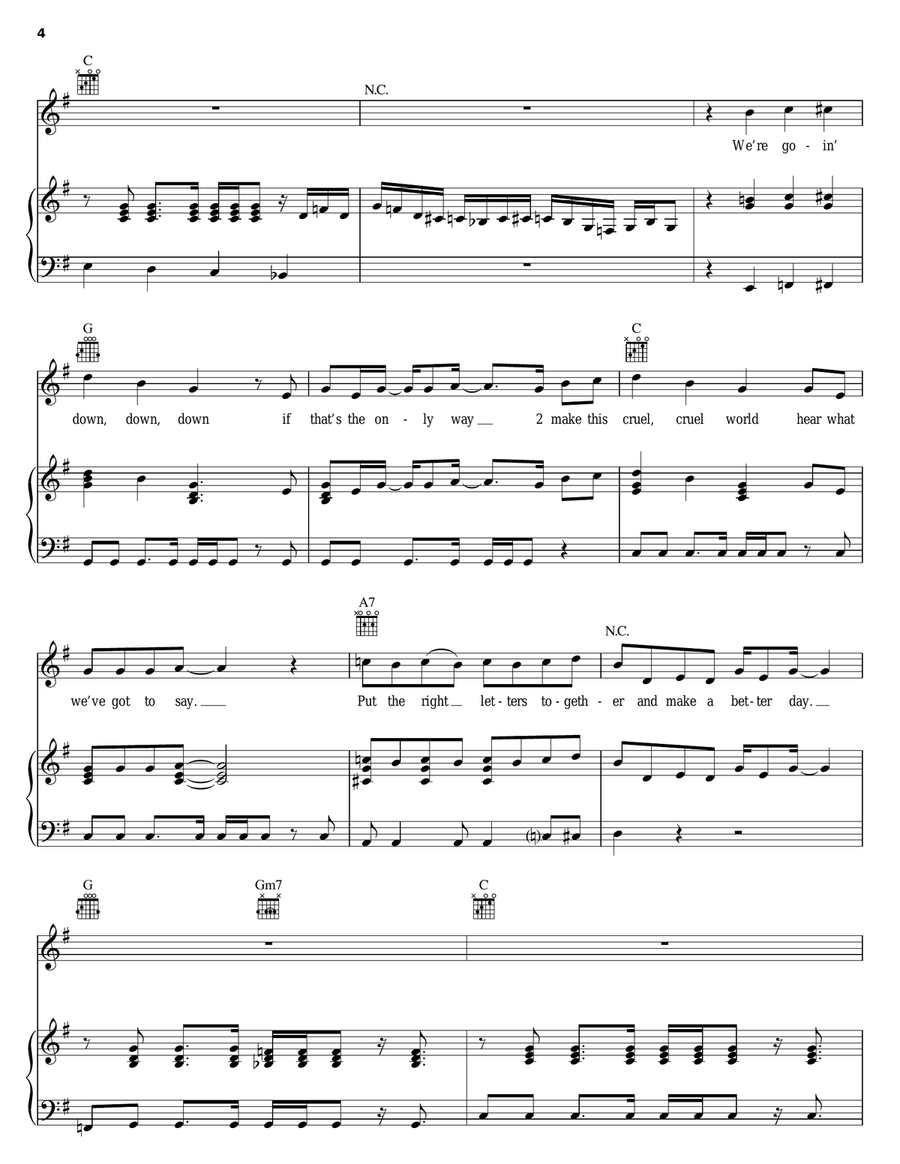 Alphabet Street Piano, Vocal, Guitar scores gallery preview page 4