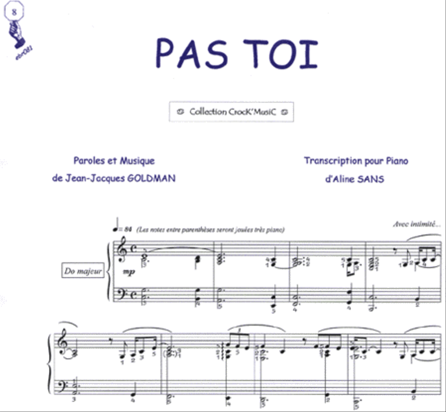 Pas toi (Collection CrocK'MusiC) Piano Solo scores gallery preview page 1