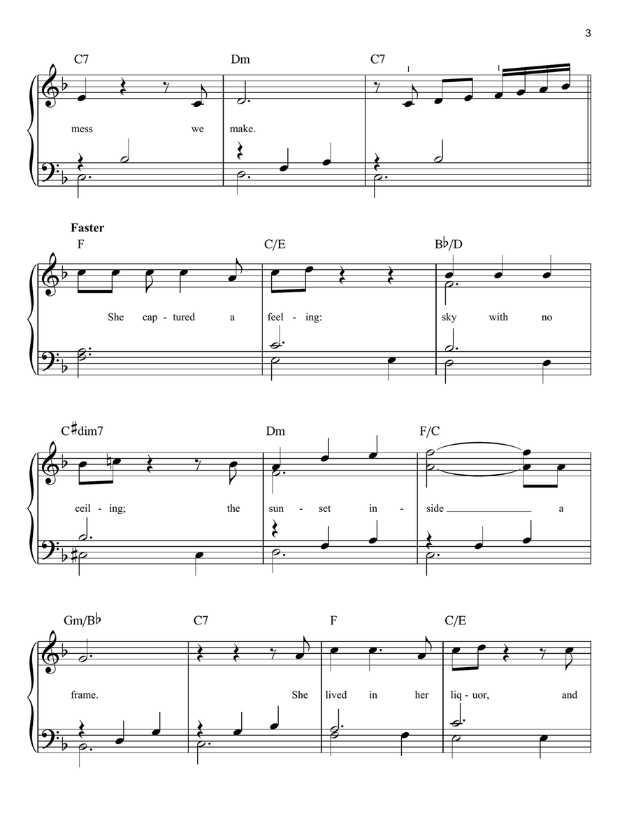 Audition (The Fools Who Dream) Easy Piano scores gallery preview page 3