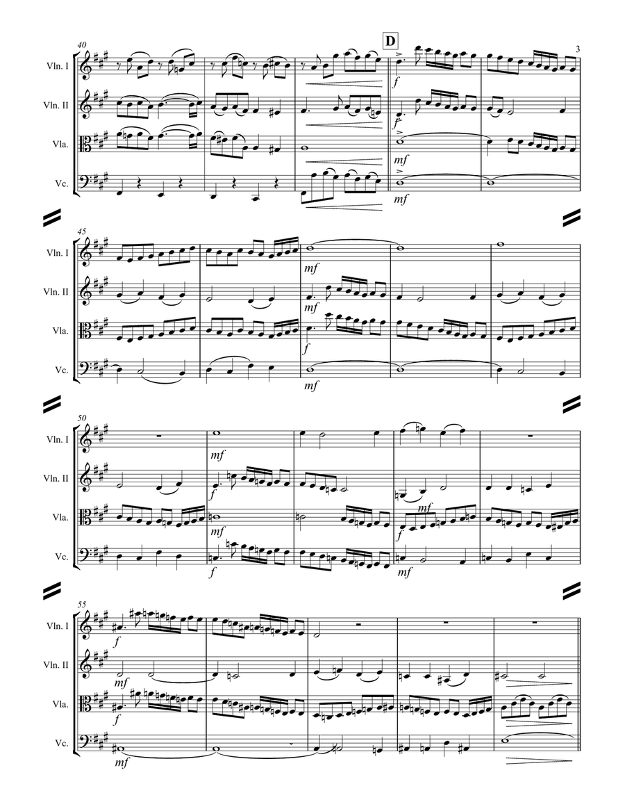 Faure - Pavane, Op. 50 (for String Quartet) String Quartet scores gallery preview page 4