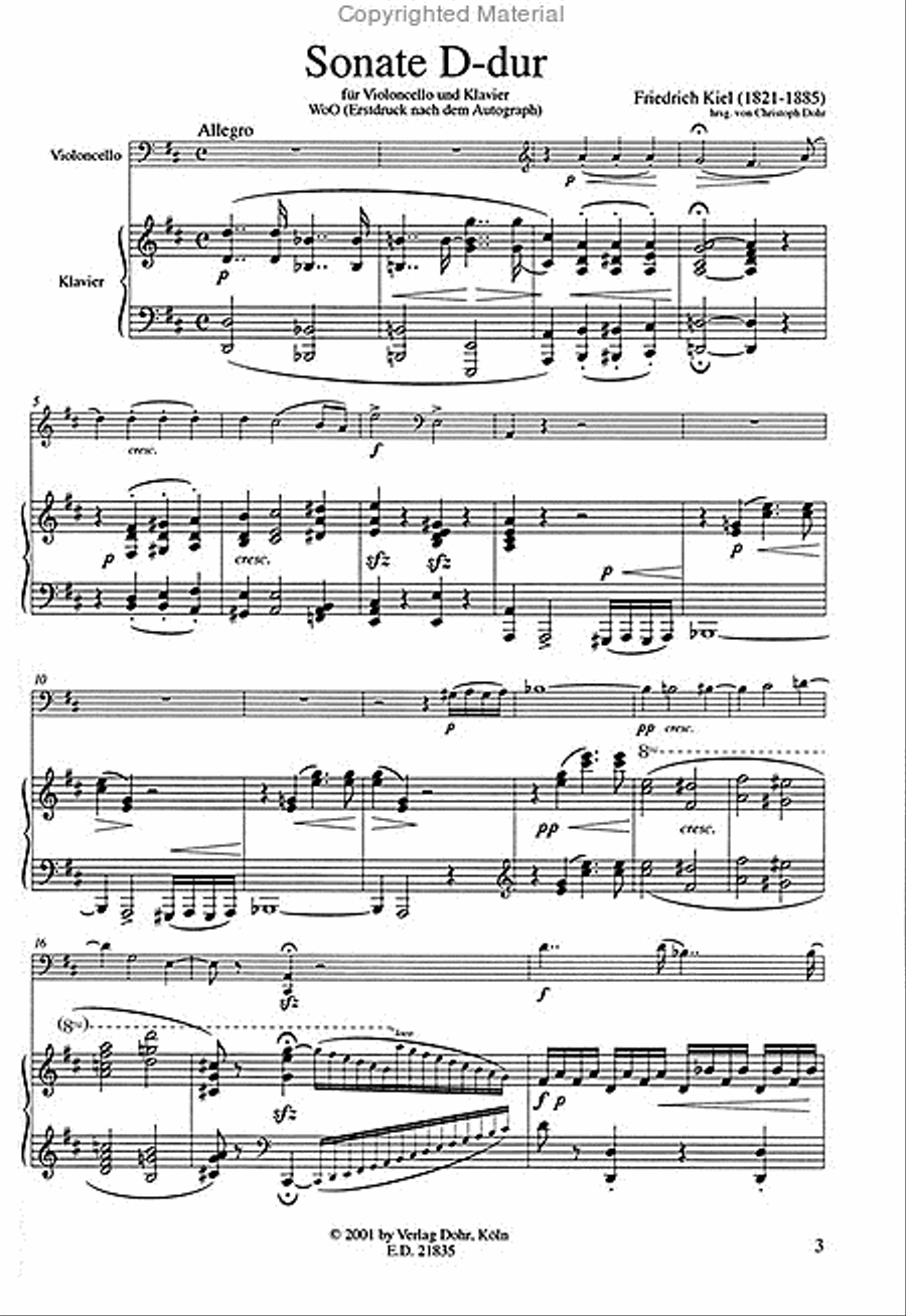 Sonate für Violoncello und Klavier D-Dur WoO (Erstdruck) Piano Accompaniment scores gallery preview page 2